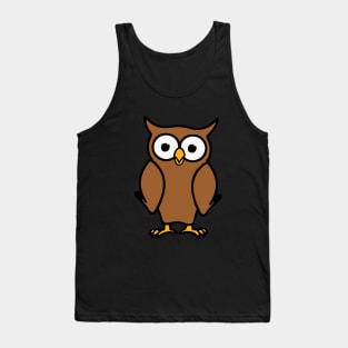 Brown Cartoon Owl Tank Top